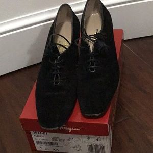 Ferragamo suede lace shoes